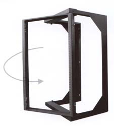 swing-out swing out computer network equipment rack wall mount quest manufacturing