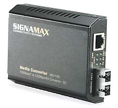 SignaMax gigabit ethernet media converter makes it simple to extend distances over multimode or singlemode fiber.