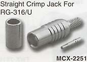 mcx straight crimp jack connector