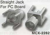 mcx straight jack connector for pc board