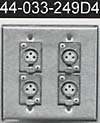 4x3p female connector on double gang stainless steel plate