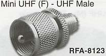 mini uhf female connector to uhf male adaptor