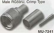mini uhf male rg59/u crimp type connector
