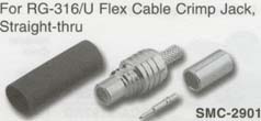 smc flex cable crimp jack, straight thru, connector