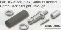 smc flex cable bulkhead crimp jack straight-thru connector