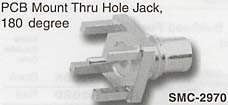 smc pcb mount thru hole jack, 180 degree, connector
