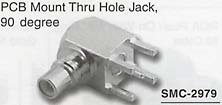 smc pcb mount thru hole jack, 90 degree, connector